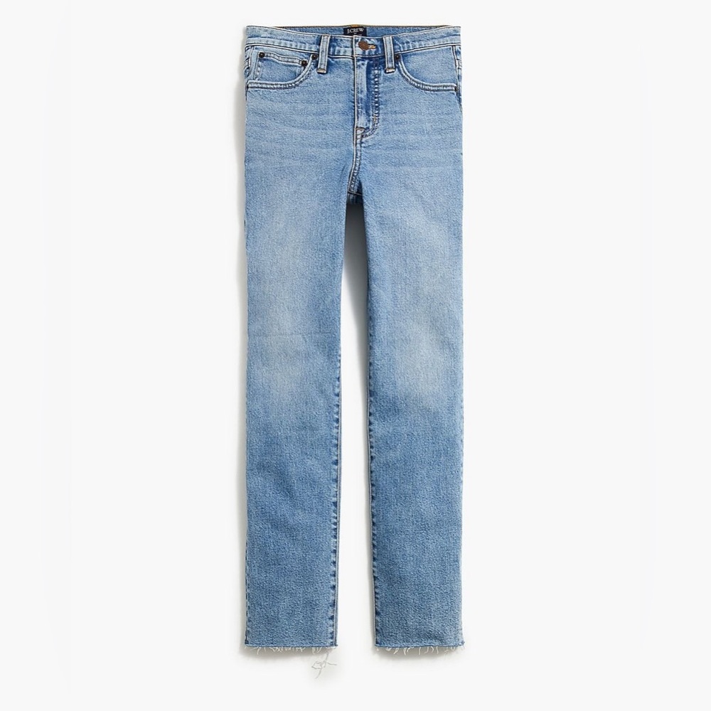 LIKE NEW J Crew essential straight frayed hem jeans 29